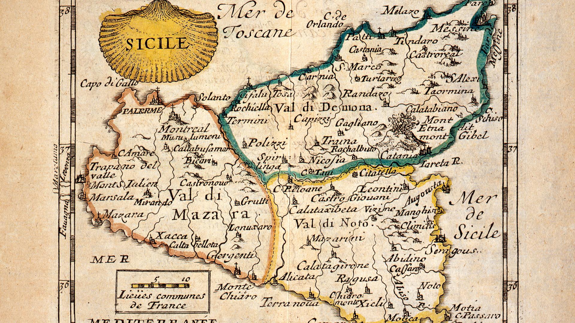 1661 - Pierre Duval, Sicile in "La geographie universelle"